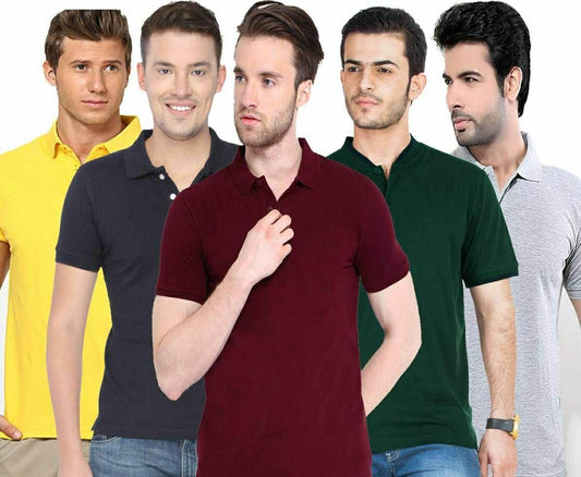 Men's Premium Polo T-Shirt - Pack of 5 (Multi-Color)