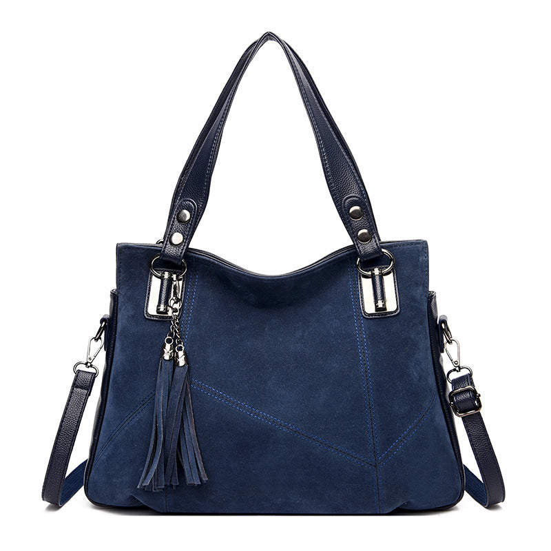 Womens Retro Tassel Zipper Suede Shoulder Crossbody Bag