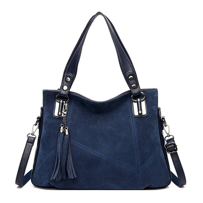 Womens Retro Tassel Zipper Suede Shoulder Crossbody Bag